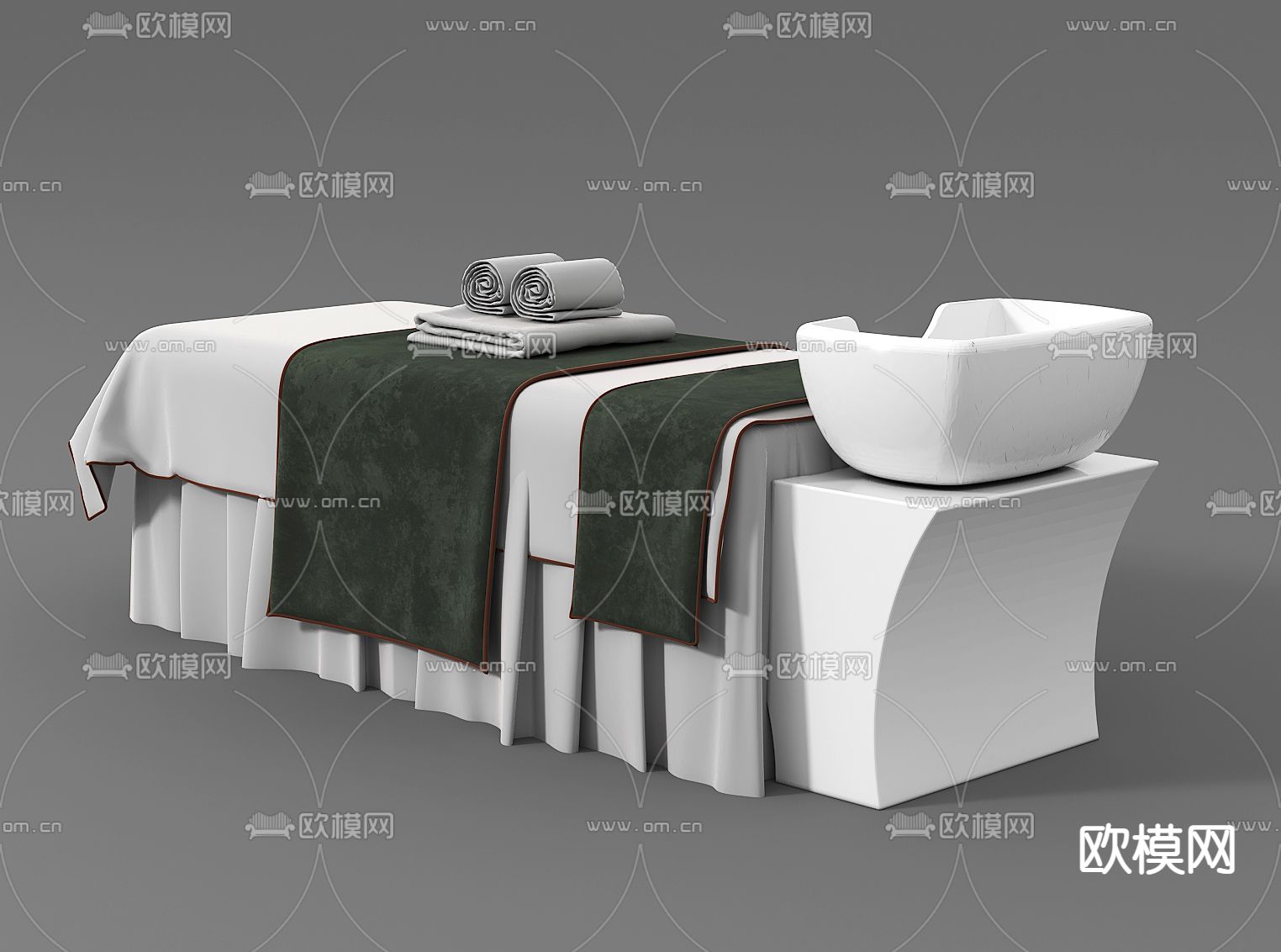 现代洗头床3d模型下载