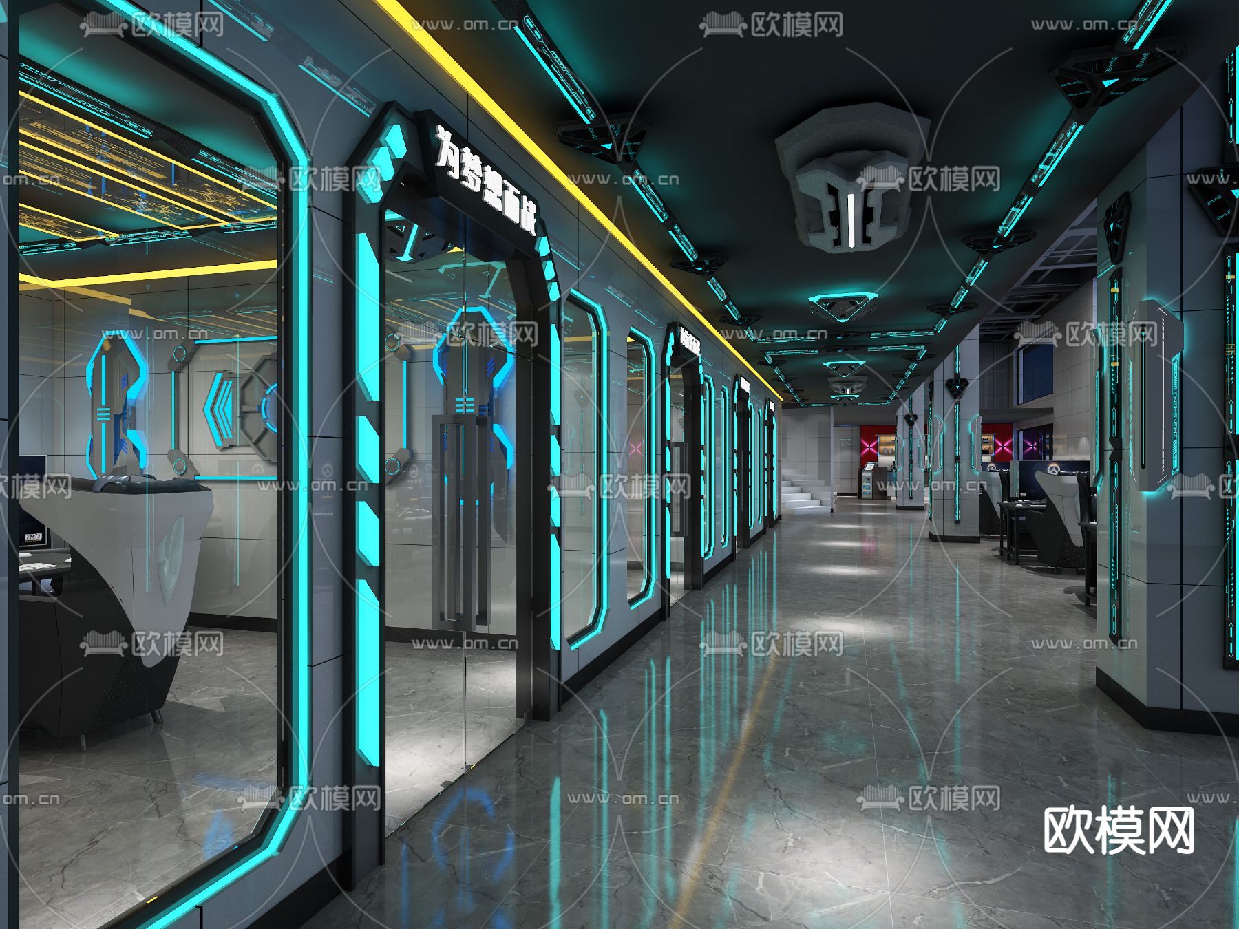 现代网吧 网咖3d模型下载