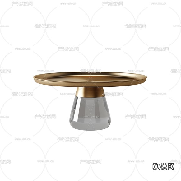 现代轻奢玻璃不锈钢茶几免费3d模型下载