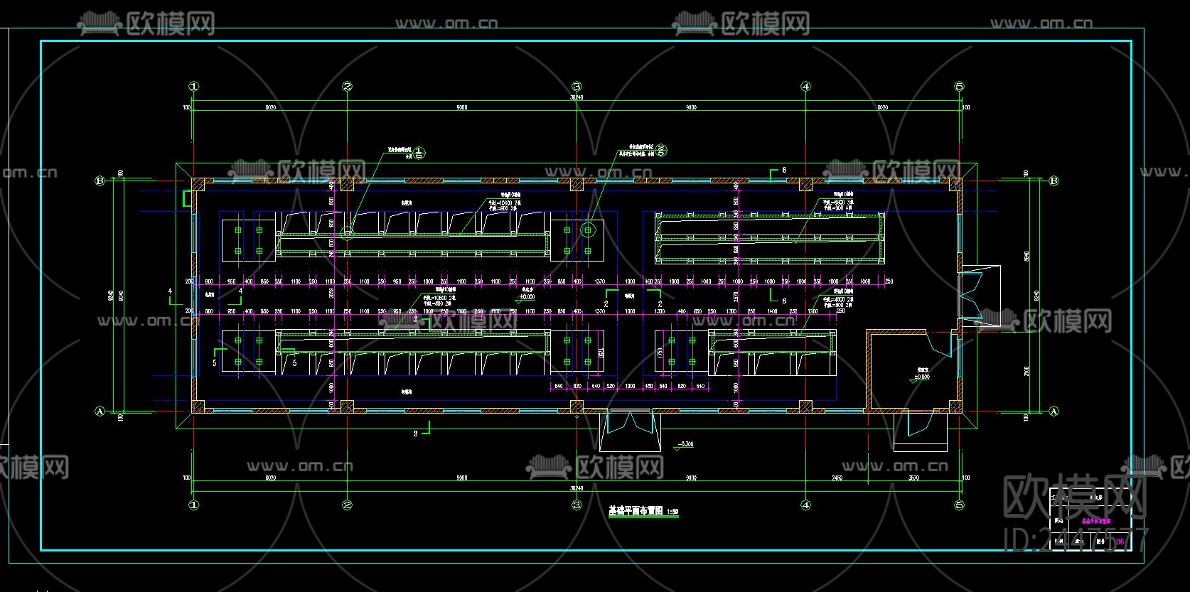 单层框架结构配电房CAD施工图下载（渲染图6）
