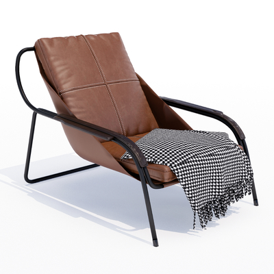  现代皮革躺椅su模型 