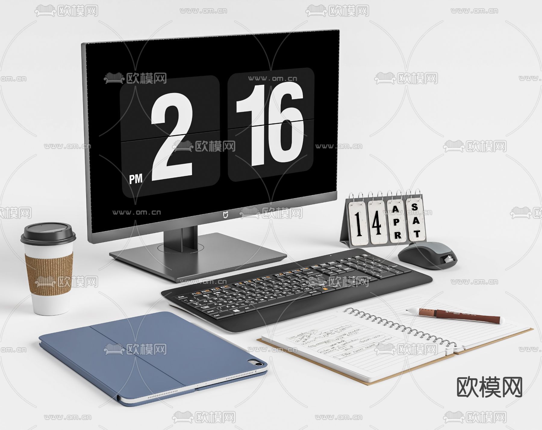 现代电脑 键盘su模型