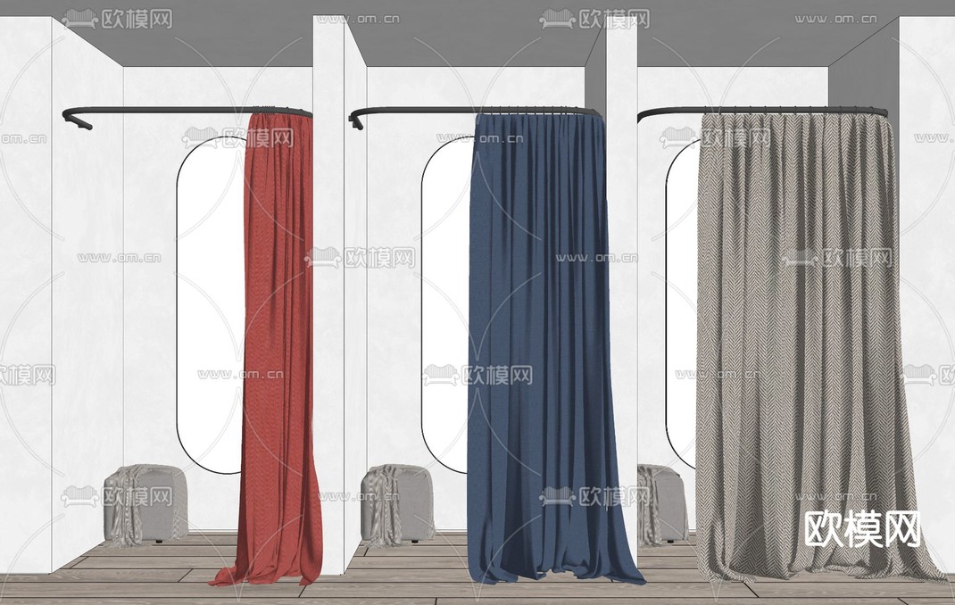 现代服装店 试衣间su模型下载_ID12274796_sketchup模型下载-欧模网