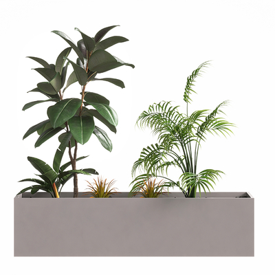  现代花坛su模型 