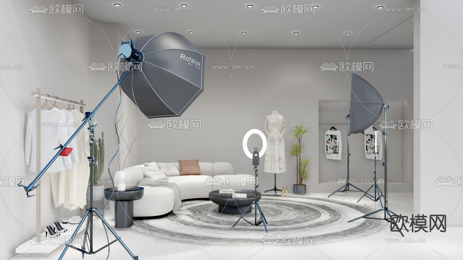 现代摄影直播间su模型下载