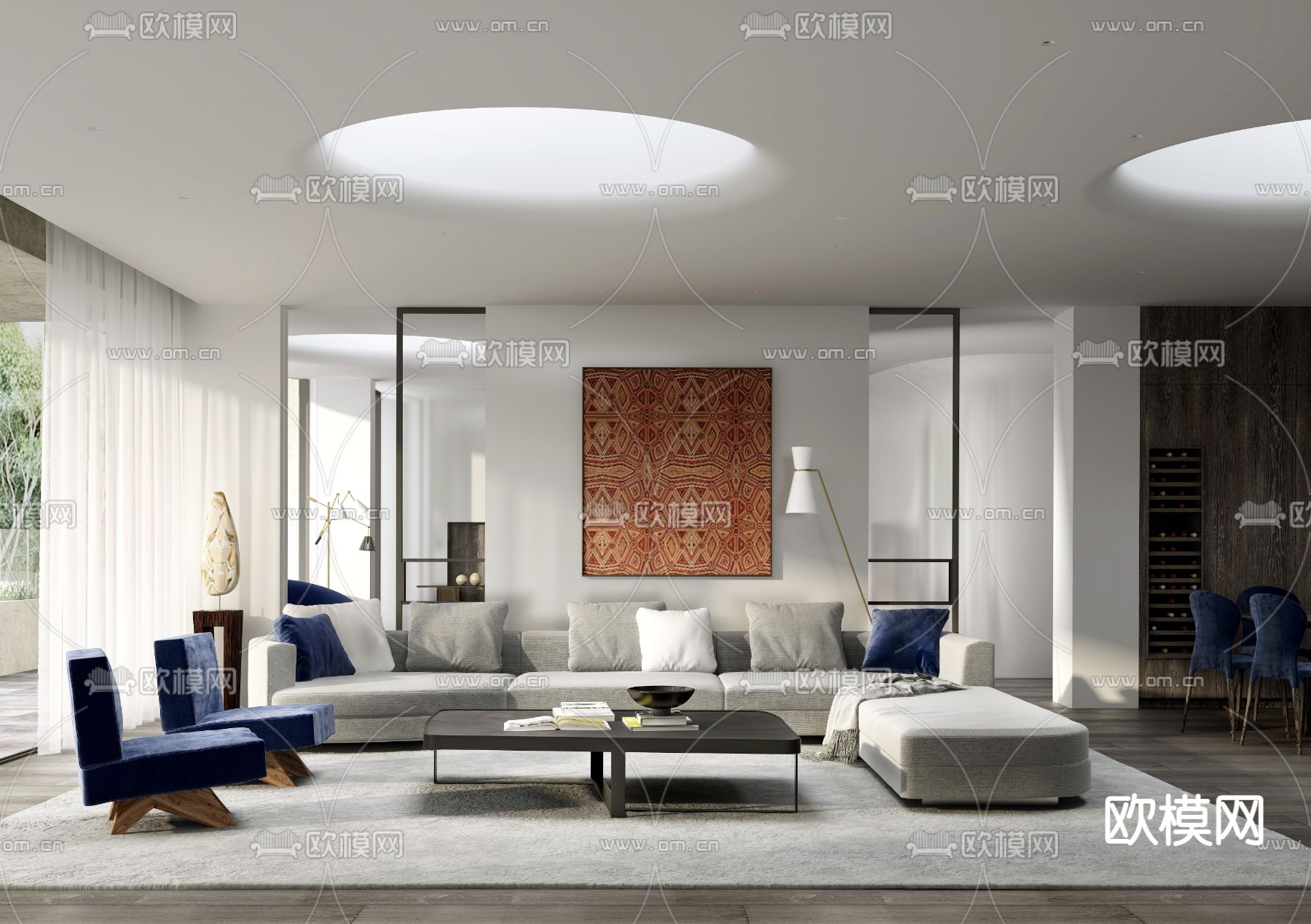 Botanic Collection设计 现代布艺转角沙发su模型下载