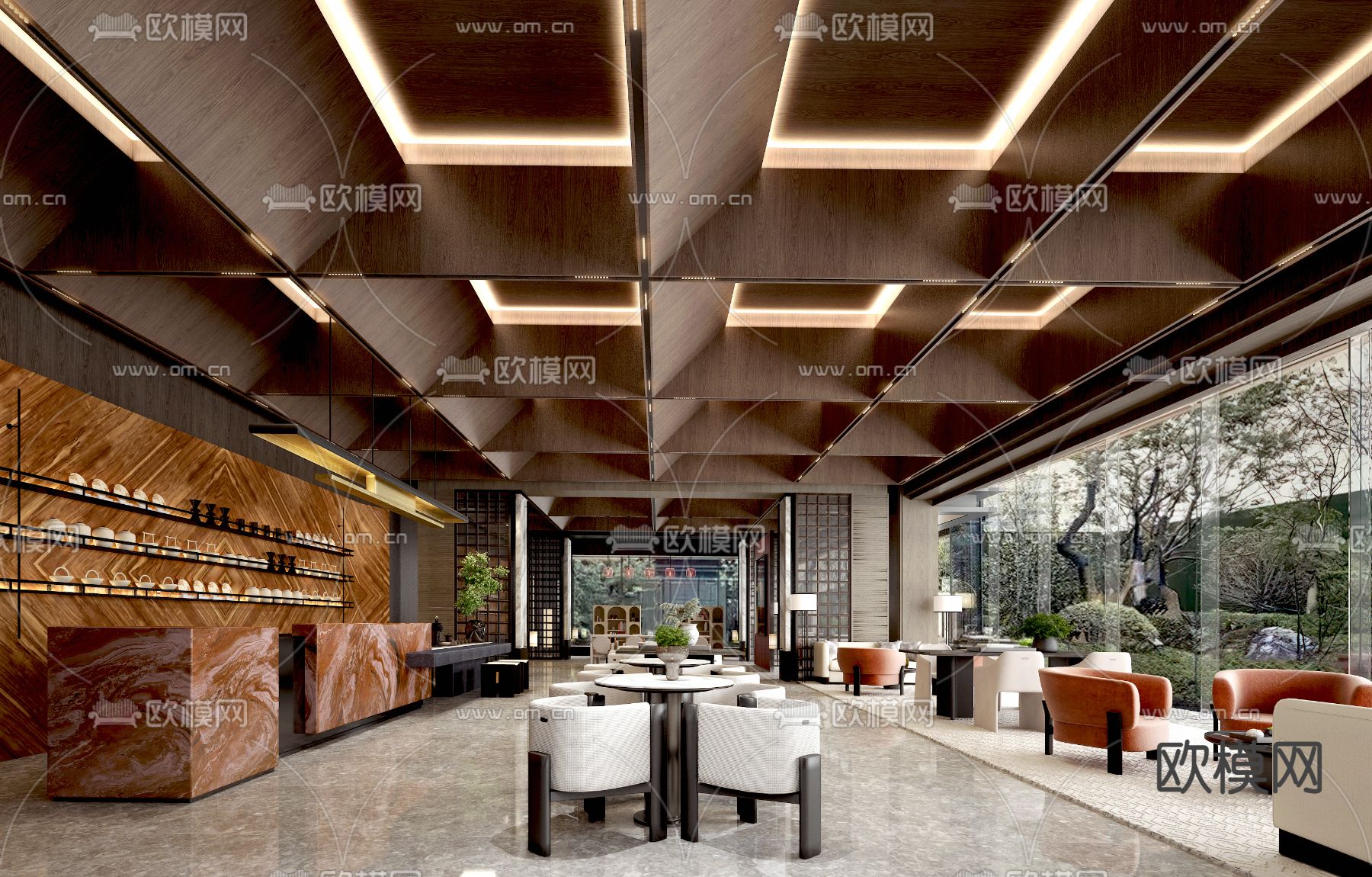 牧笛设计 美的·云开东方售楼处su模型下载