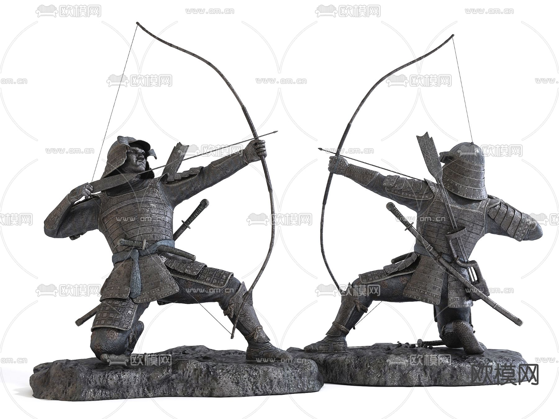 射箭人像雕塑 摆件3d模型下载