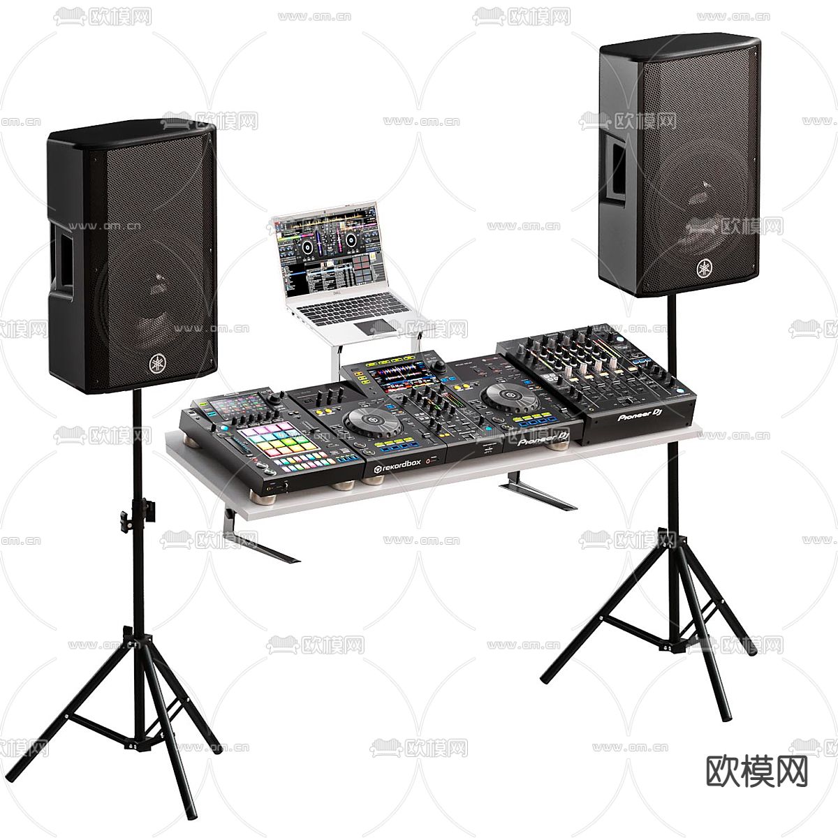 DJ打碟机 音控台 音响 3d模型下载_ID12275092_3dmax免费模型-欧模网