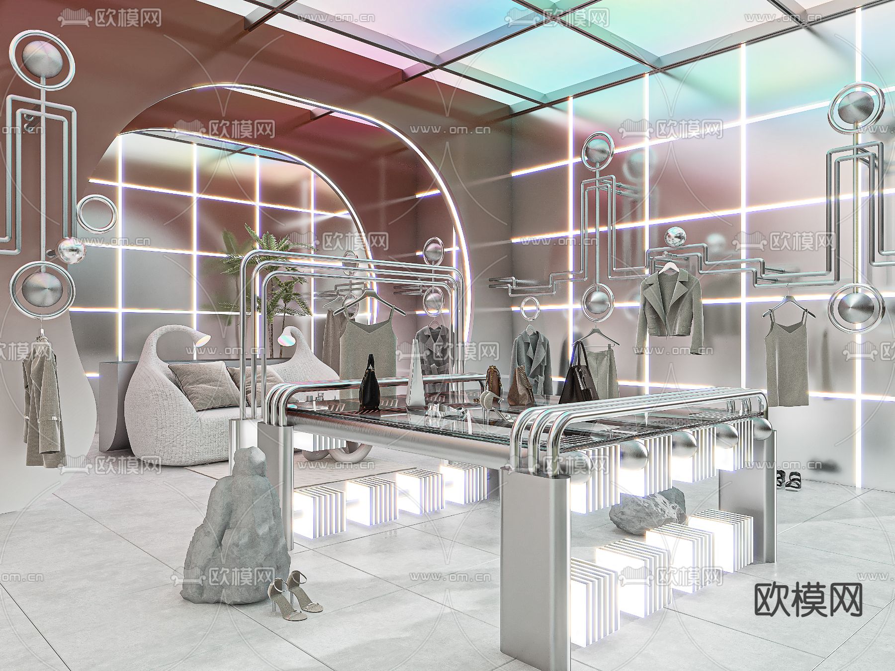现代服装店 女装店3d模型