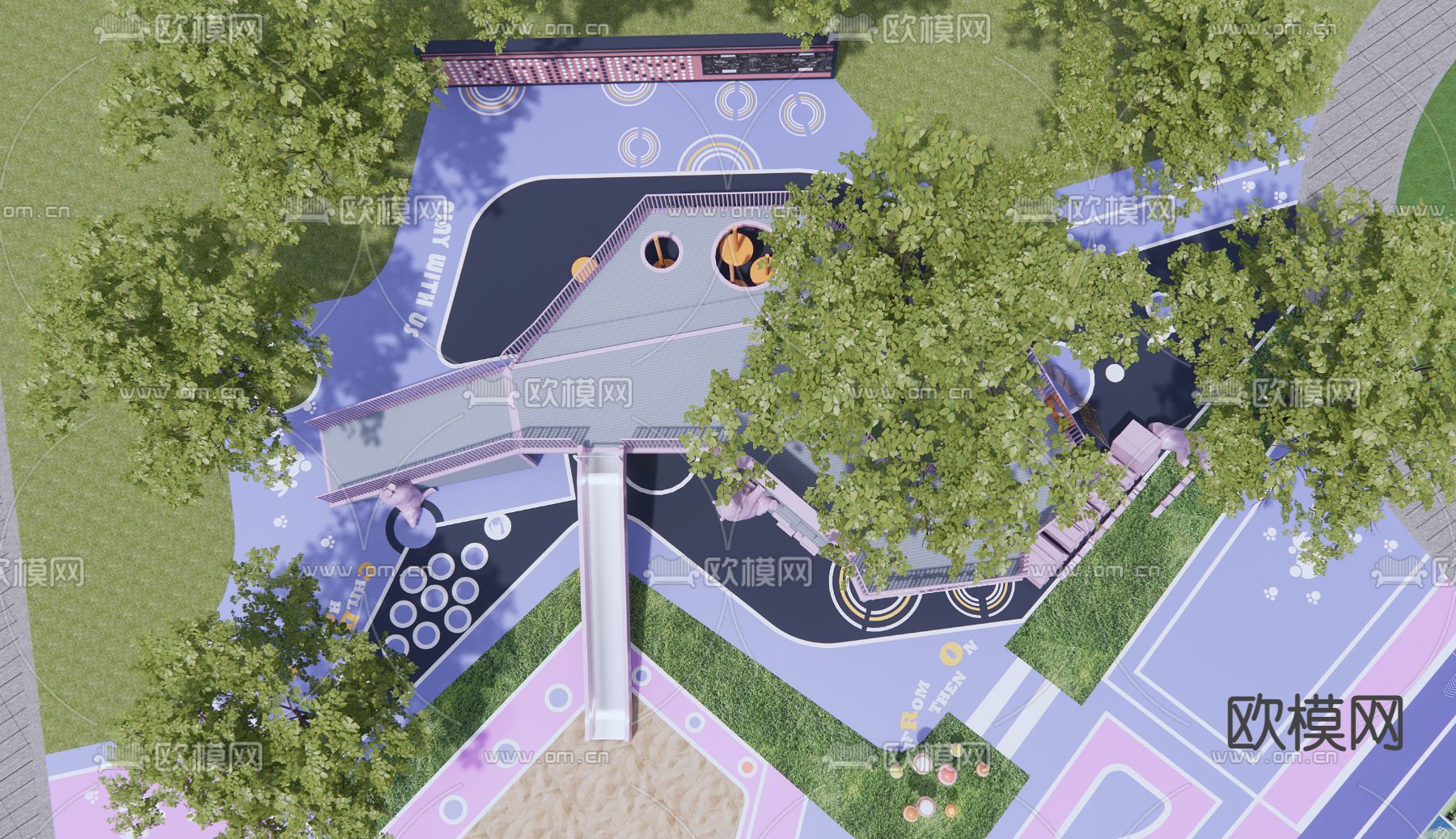 现代儿童娱乐区3d模型下载（渲染图2）