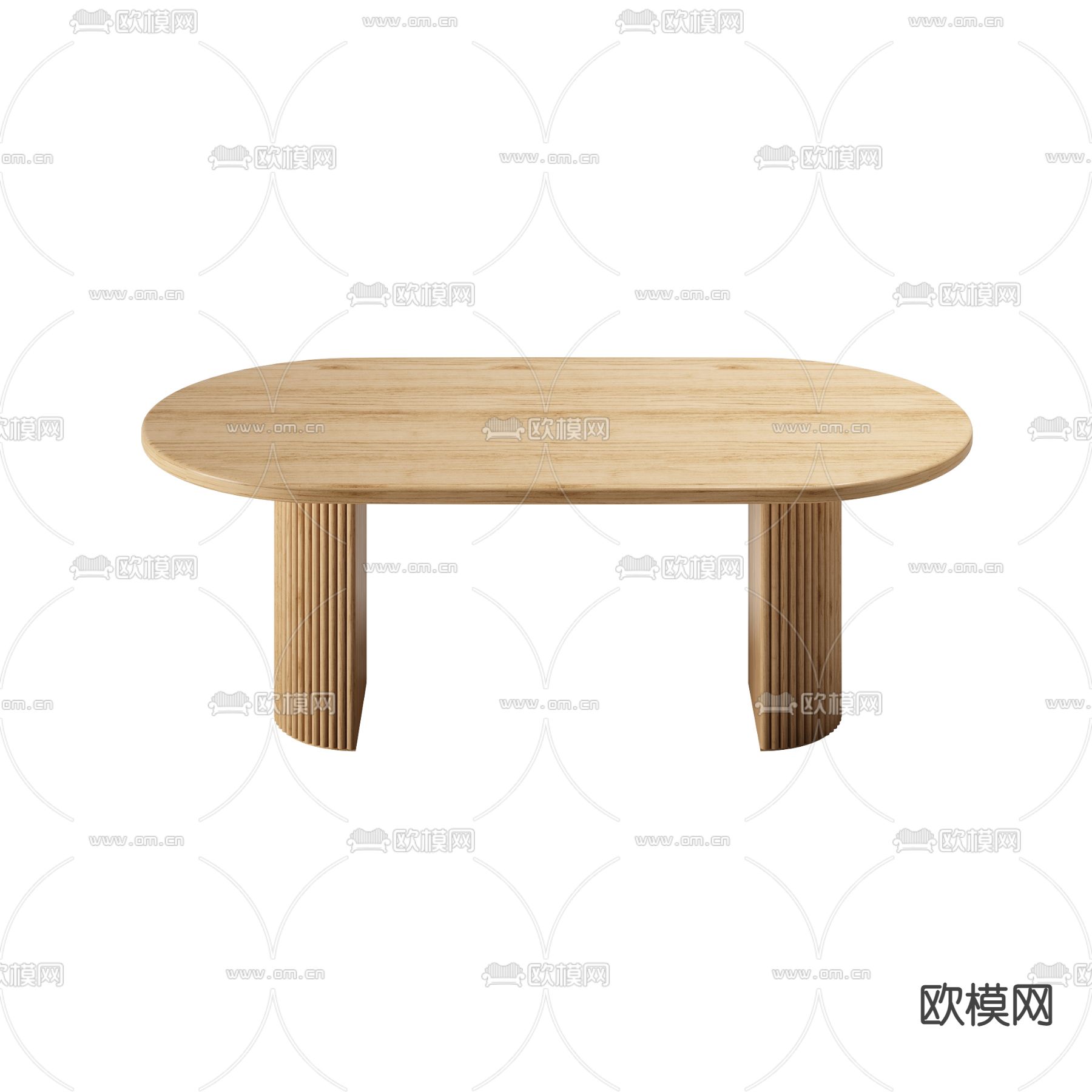 北欧简约实木餐桌免费3d模型下载