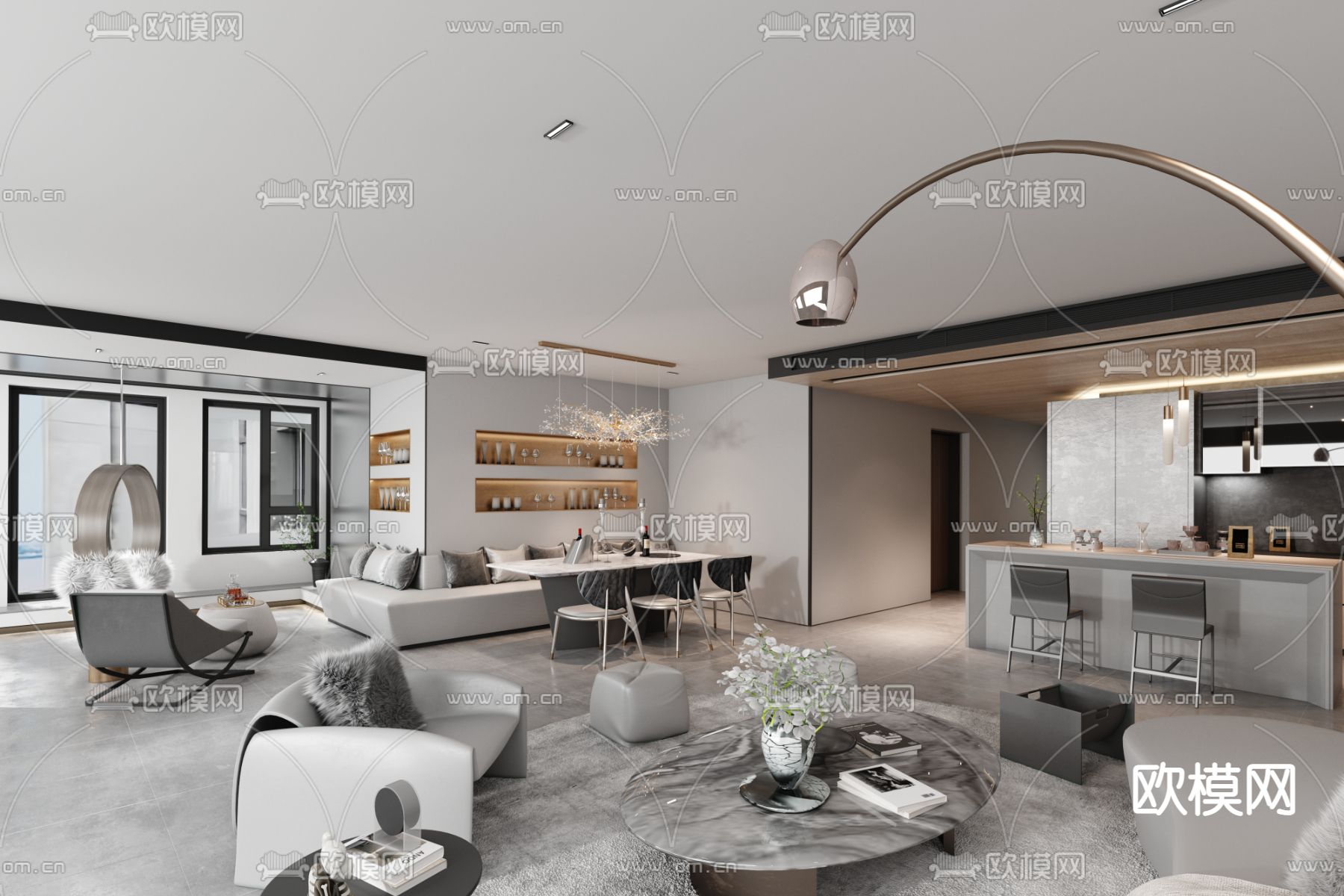 达观国际设计 金地商置·瓯江峯汇客餐厅su模型