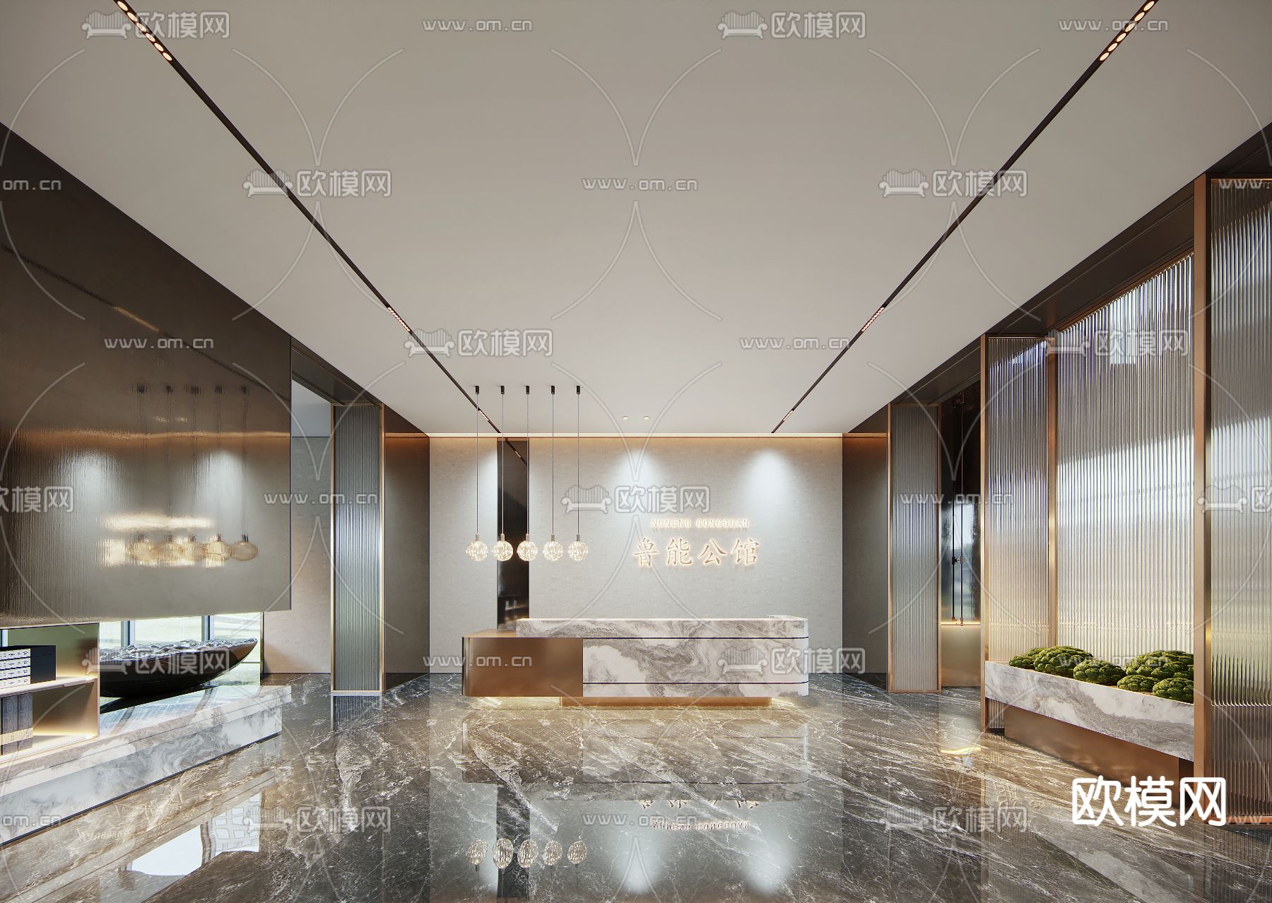 轻奢售楼处 售楼中心3d模型下载（渲染图9）