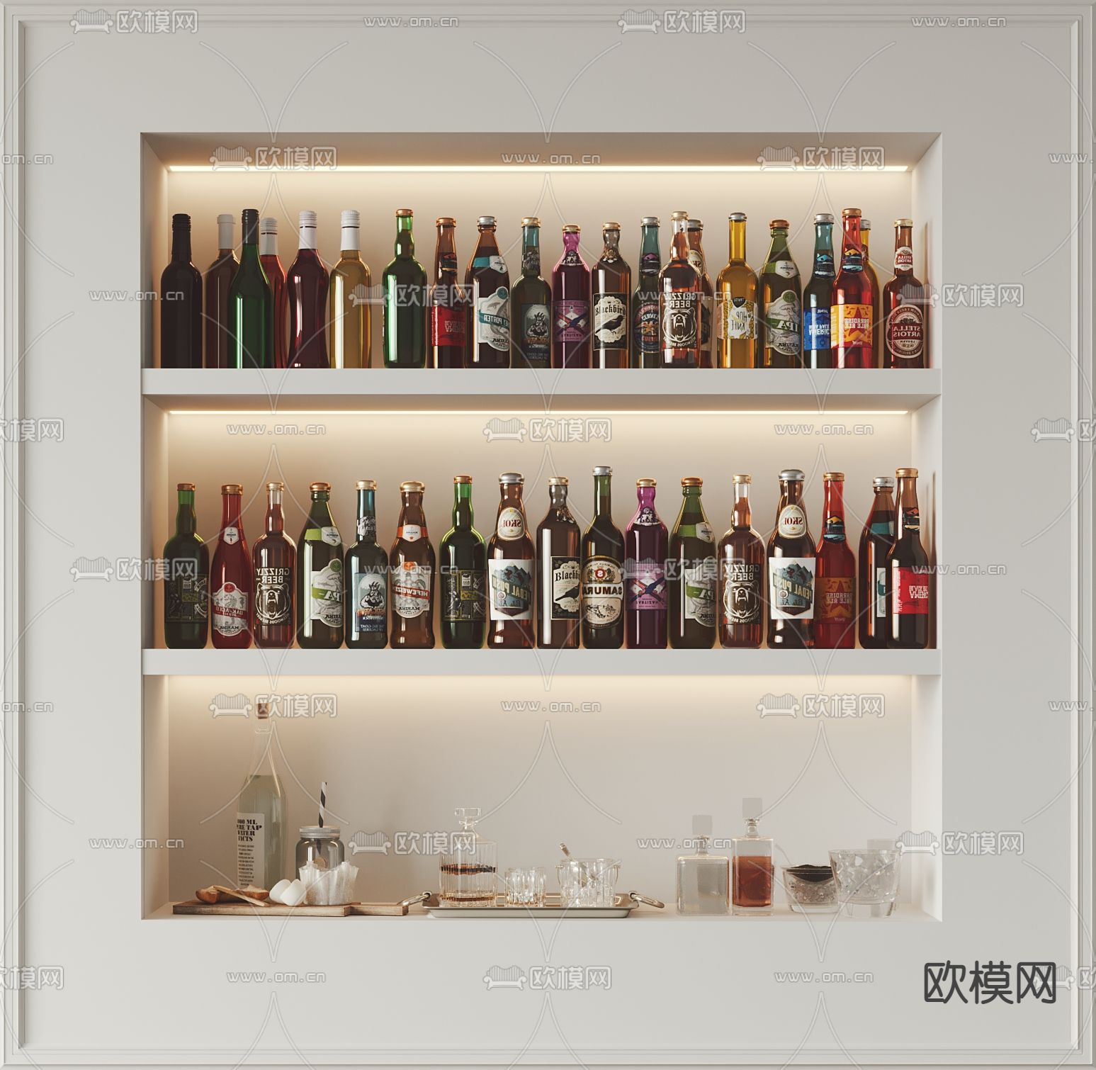 啤酒 酒瓶 酒水3d模型下载