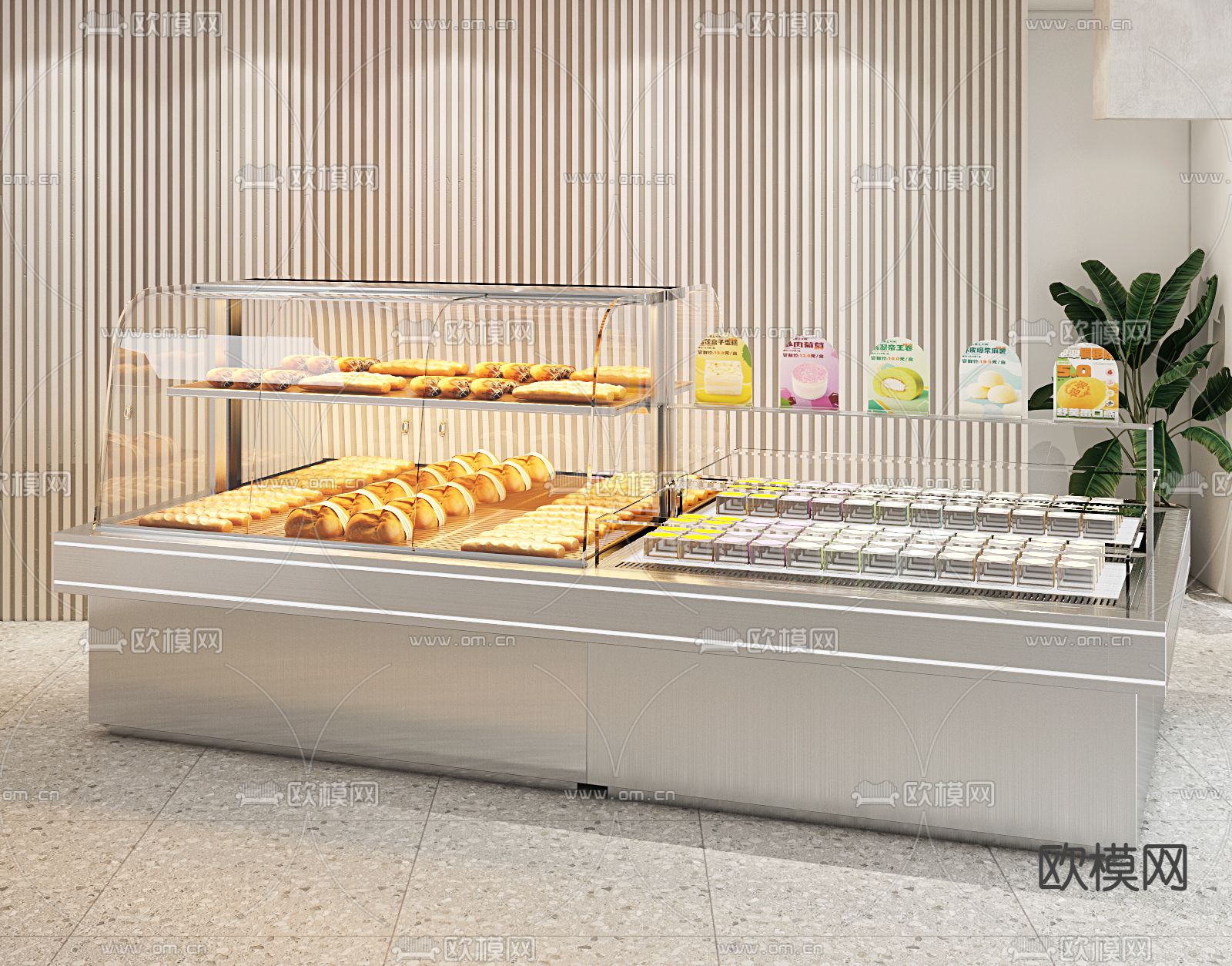 烘焙中岛柜3d模型下载