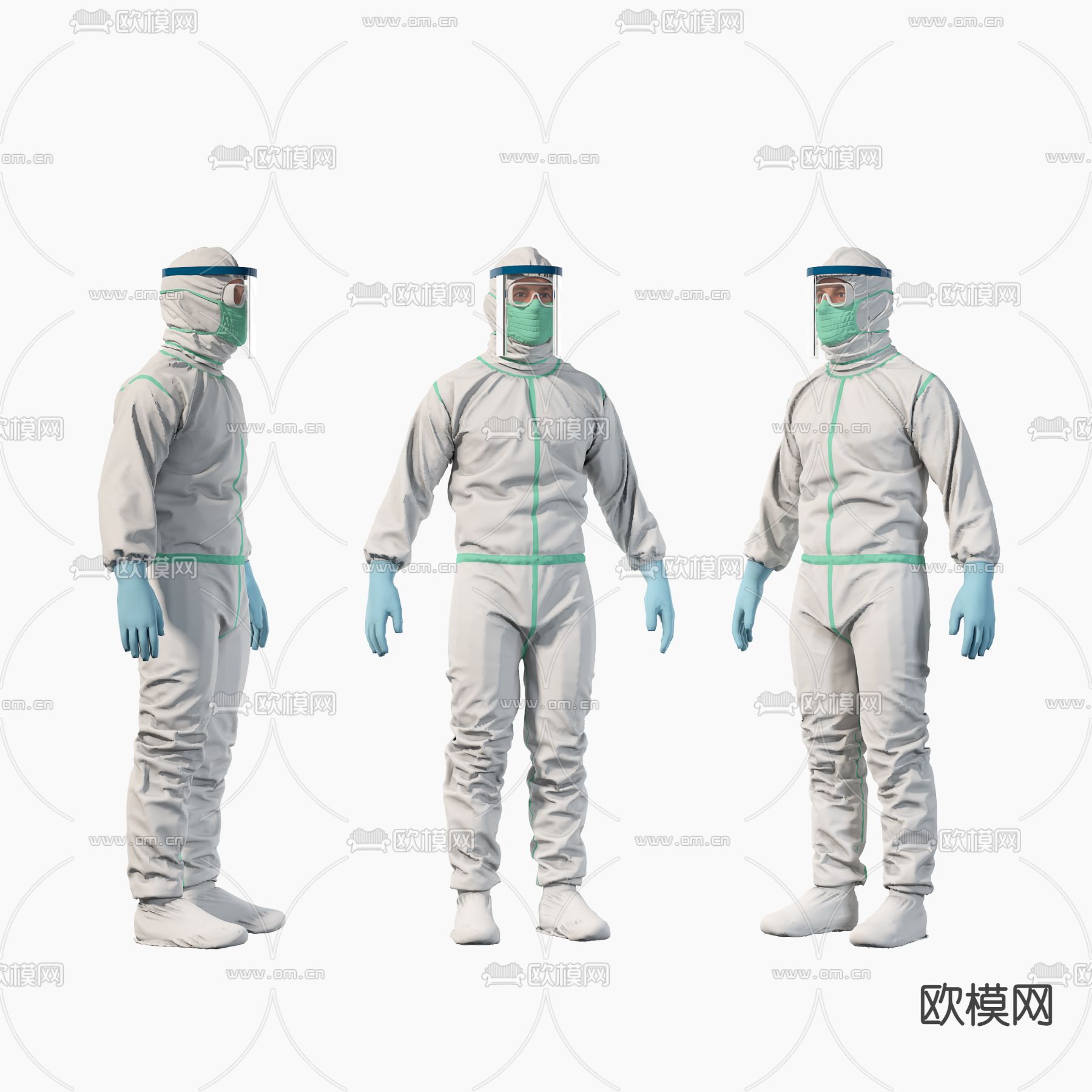 防疫防护服 医疗人物3d模型下载