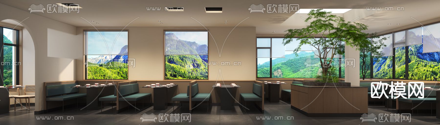 现代火锅餐厅3d模型下载（渲染图6）