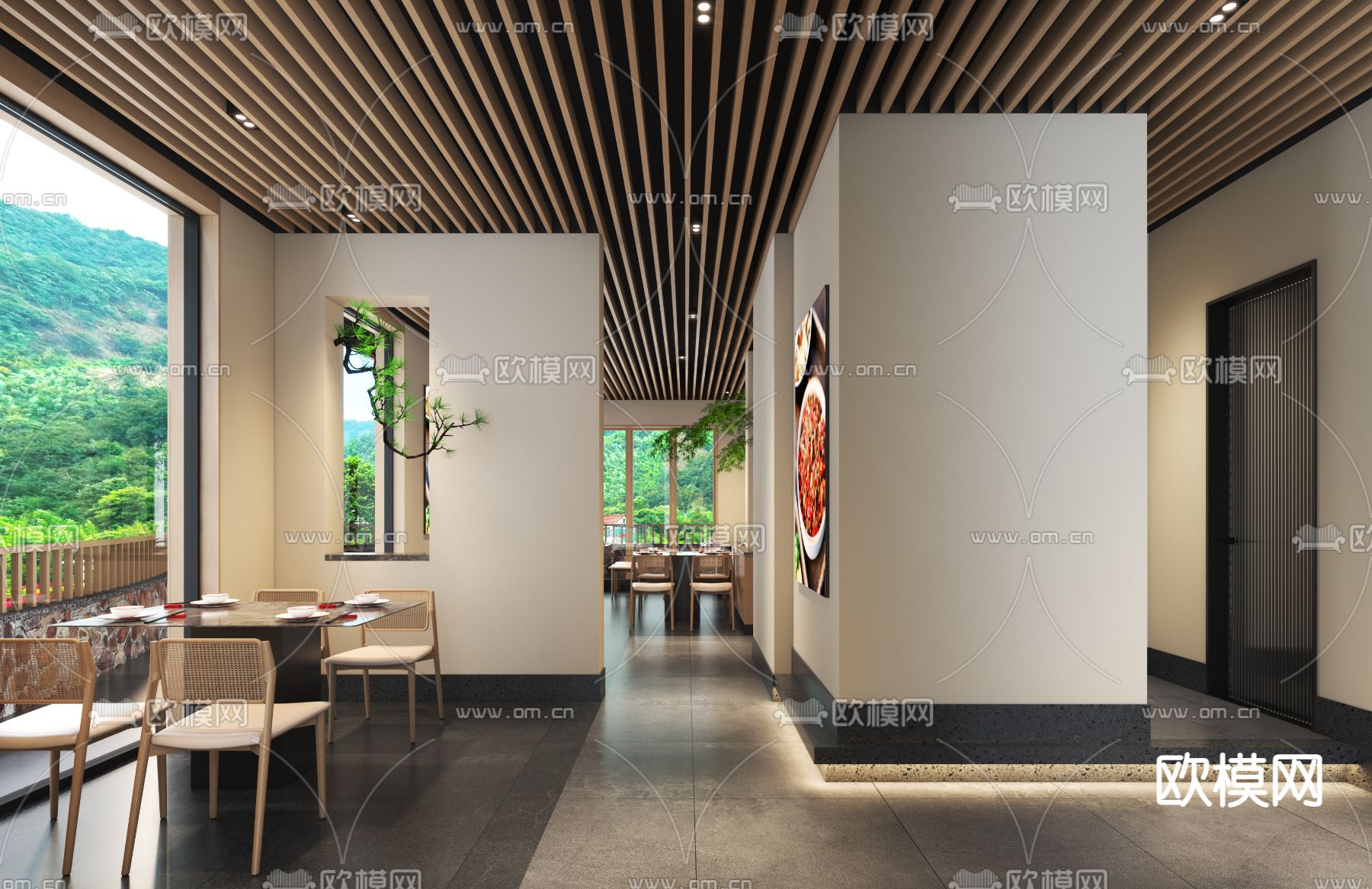 现代火锅餐厅3d模型下载（渲染图3）