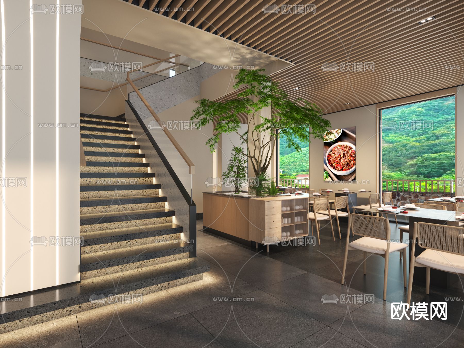 现代火锅餐厅3d模型下载（渲染图8）