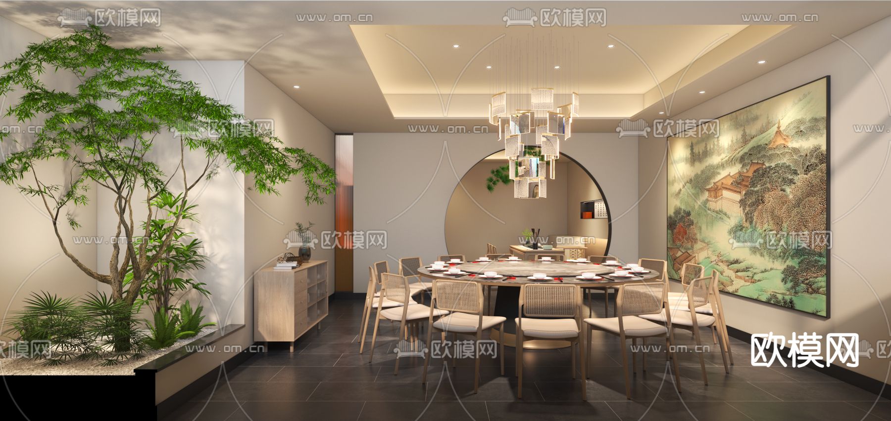 现代火锅餐厅3d模型下载（渲染图7）