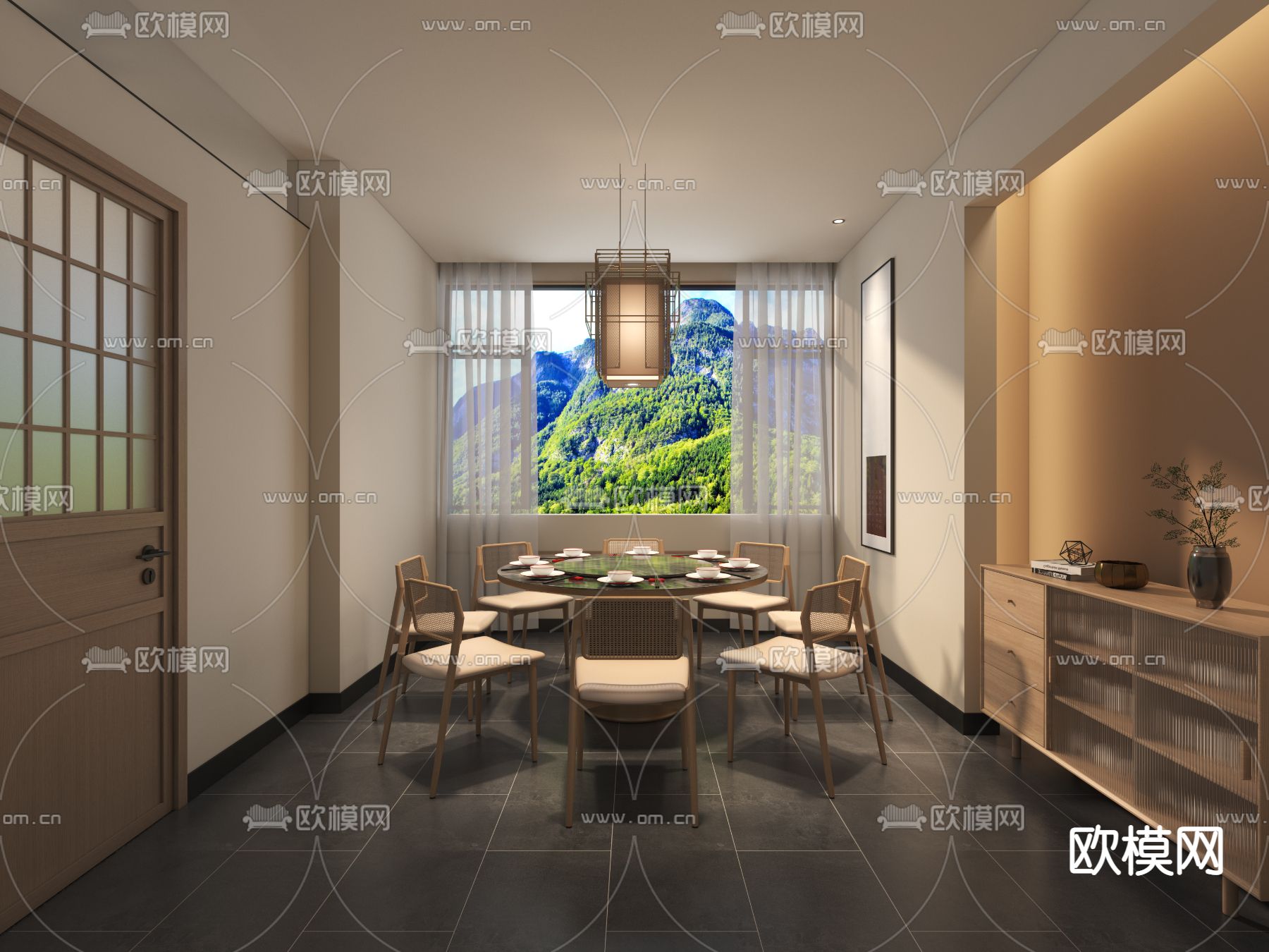 现代火锅餐厅3d模型下载（渲染图5）