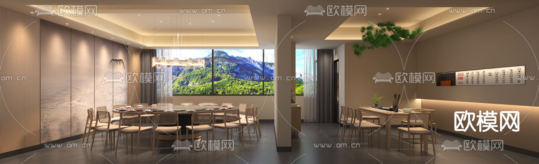 现代火锅餐厅3d模型下载（渲染图4）