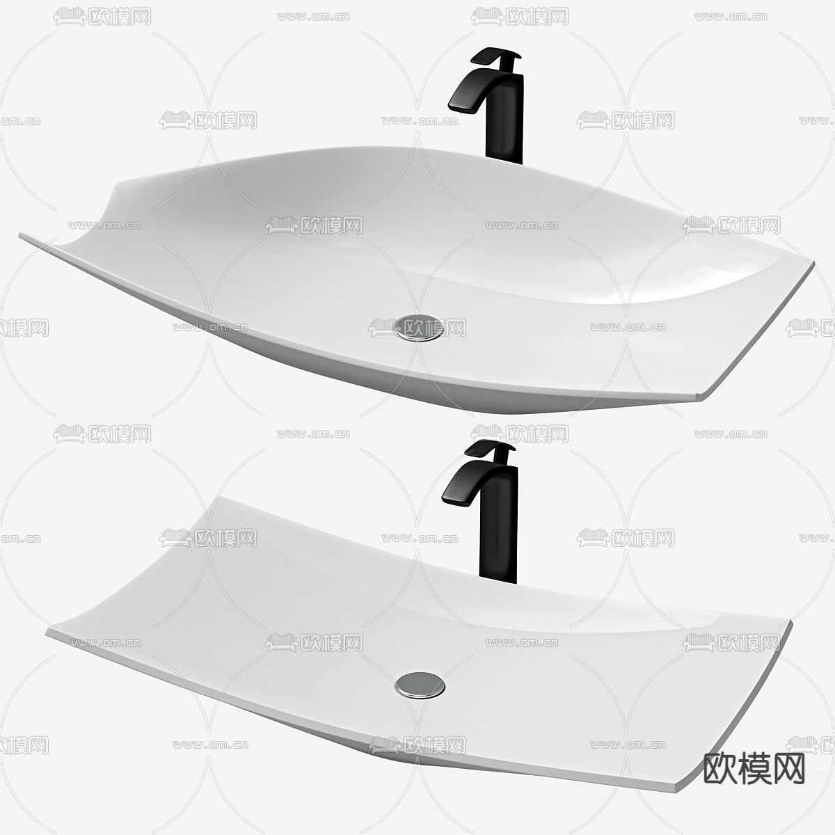 异形洗手盆 台盆3d模型下载（渲染图2）