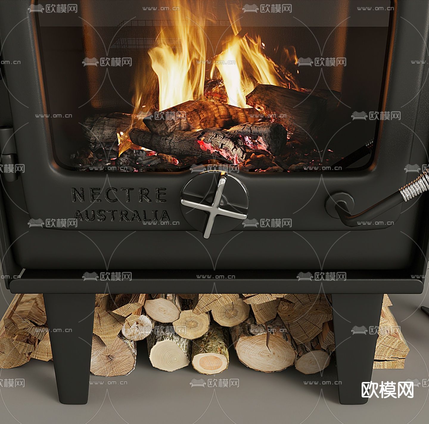 现代壁炉3d模型下载（渲染图3）