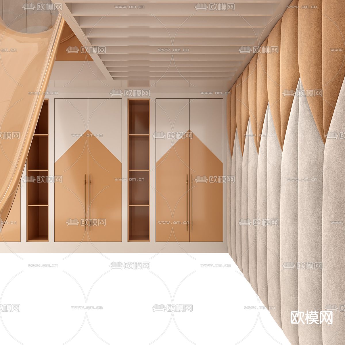 现代儿童床3d模型下载（渲染图4）