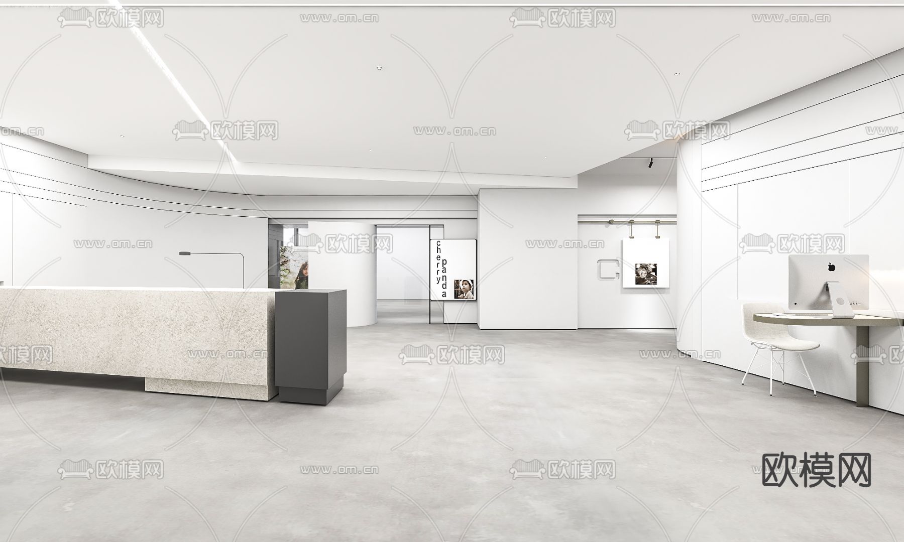 现代摄影工作室3d模型下载（渲染图3）