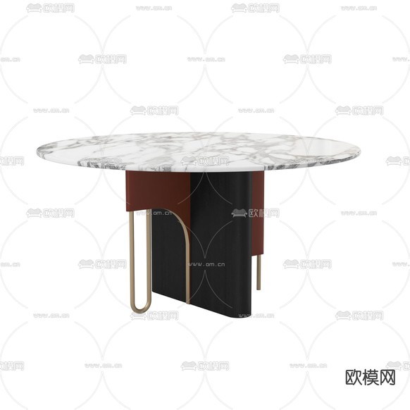 现代轻奢创意餐桌免费3d模型下载