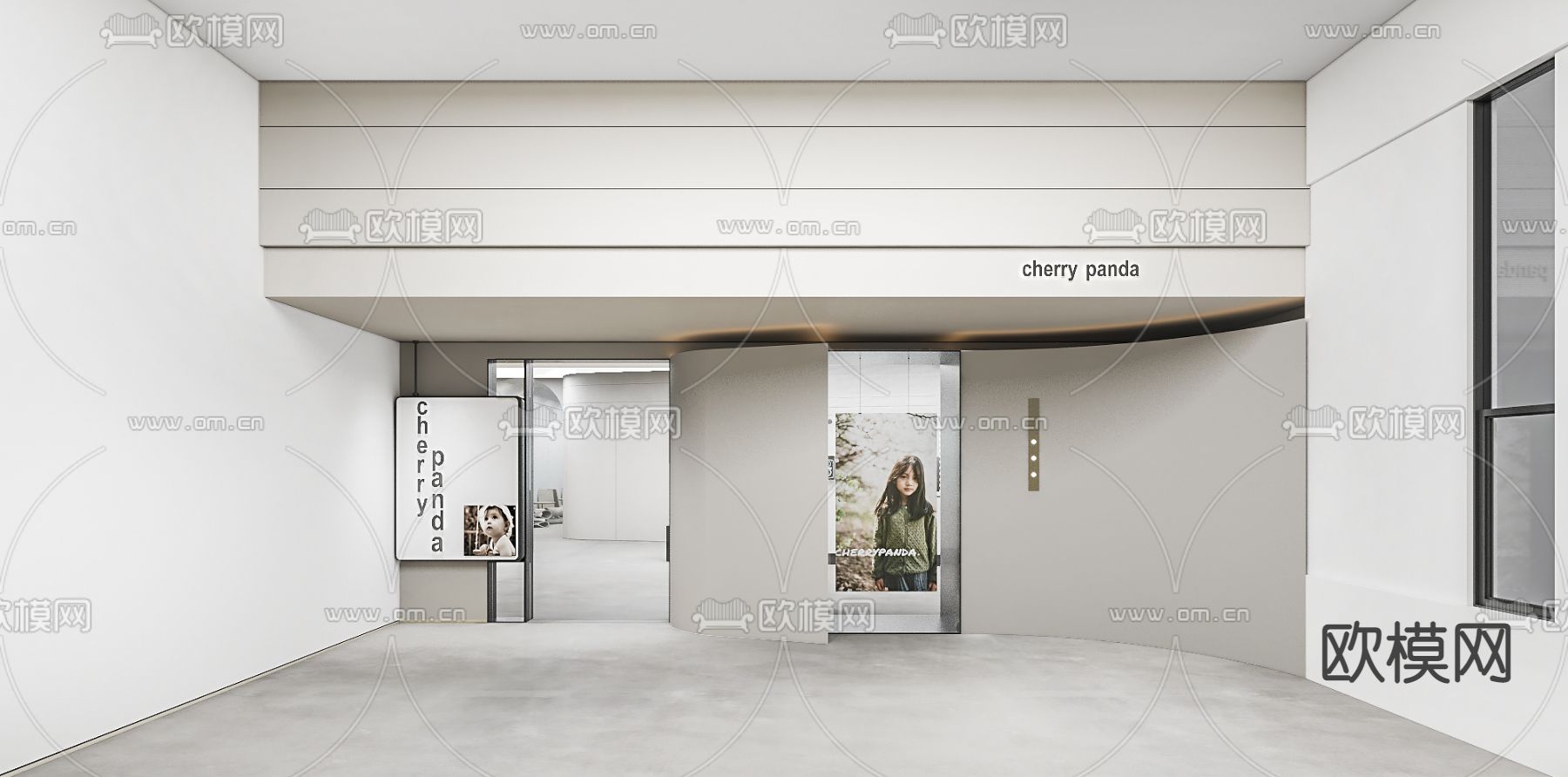 现代摄影工作室3d模型下载（渲染图2）