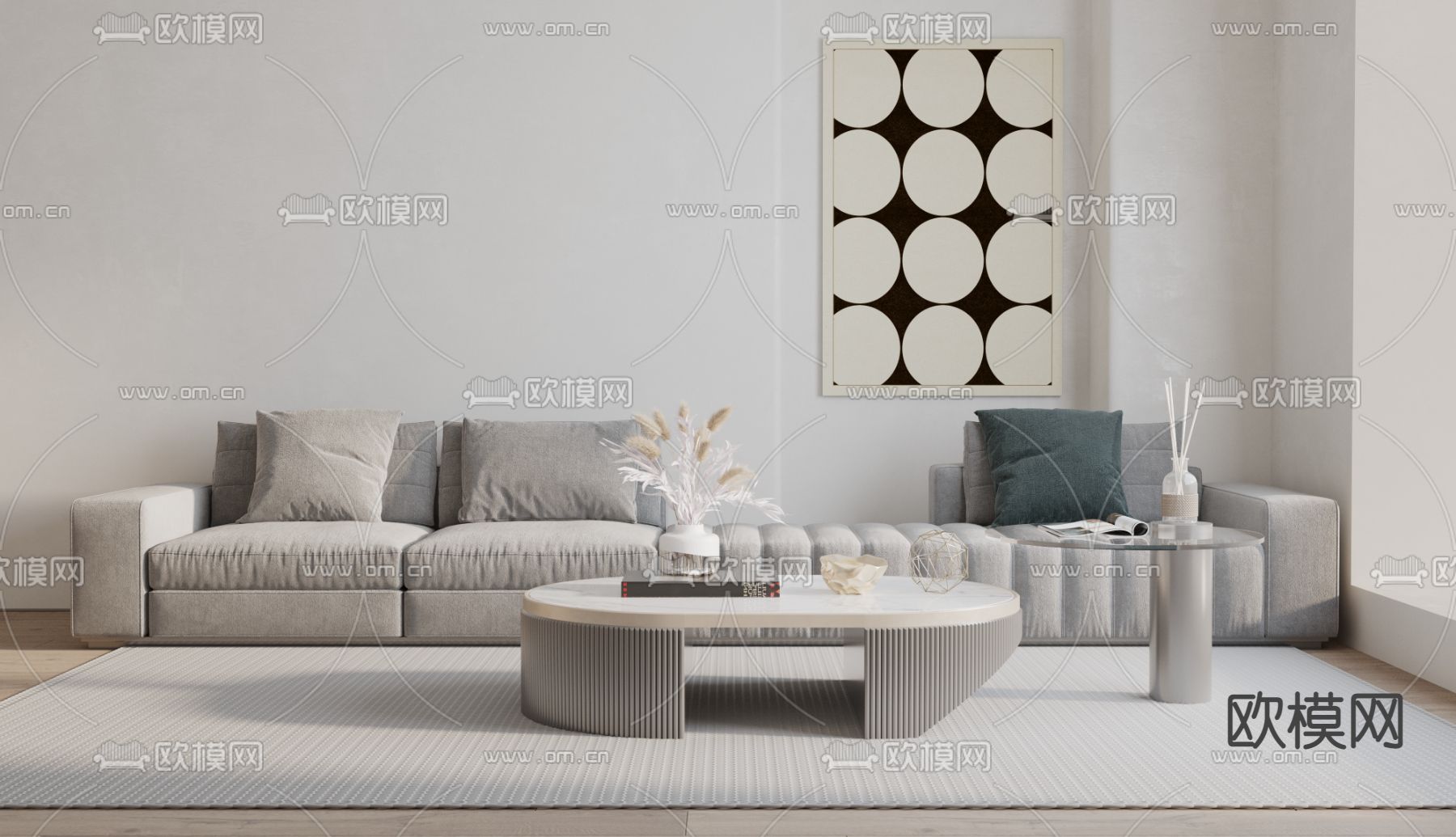 现代双人沙发3d模型下载