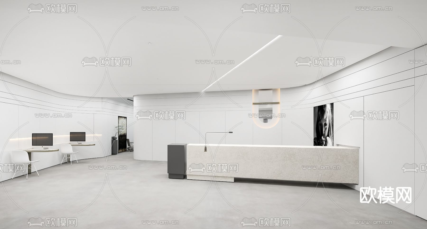 现代摄影工作室3d模型下载（渲染图1）