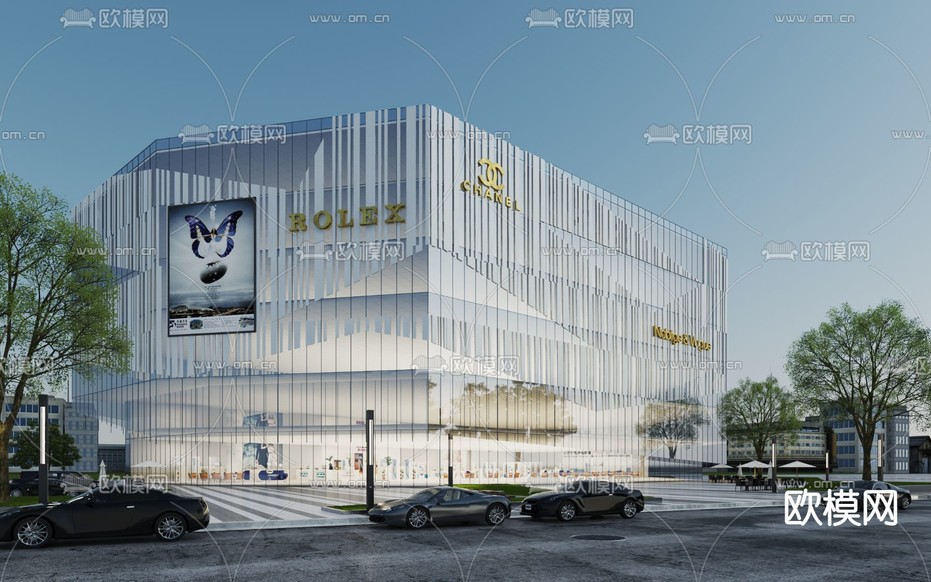 现代商业综合体3d模型下载