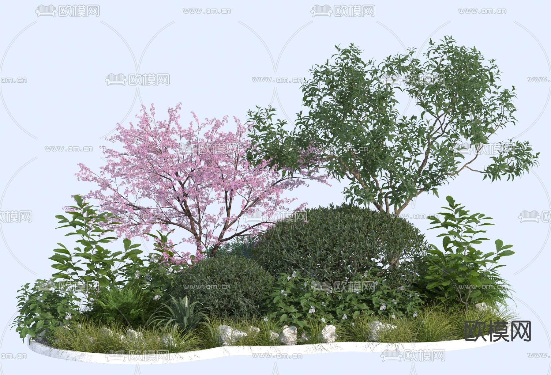 绿植堆 植物堆3d模型下载_ID12277138_3dmax免费模型-欧模网