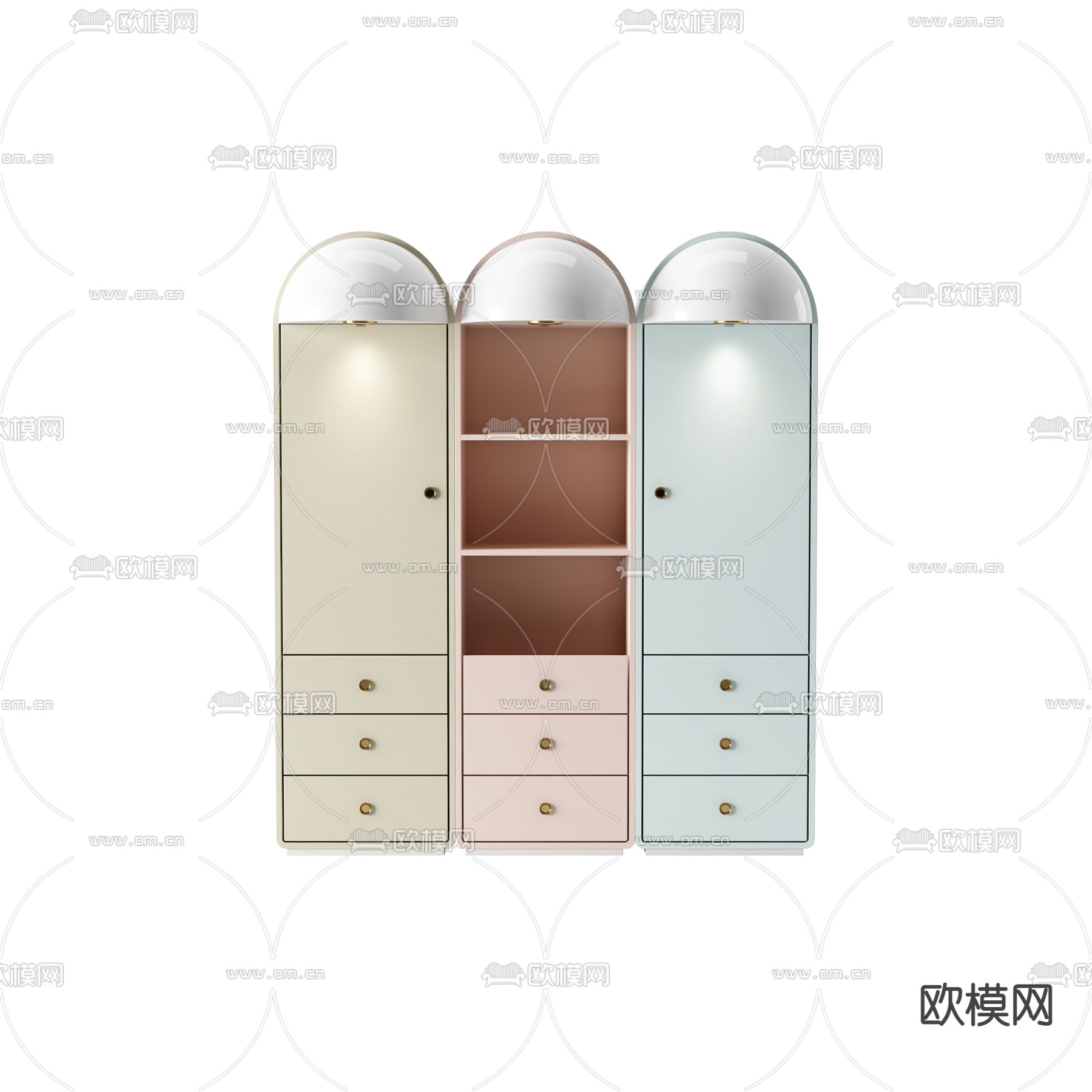 北欧简约实木装饰柜免费3d模型下载