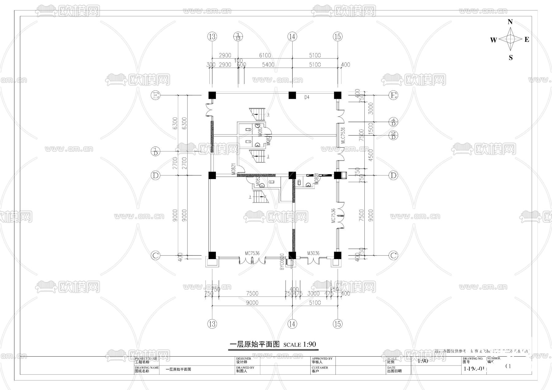 全套银行CAD施工图下载（渲染图4）