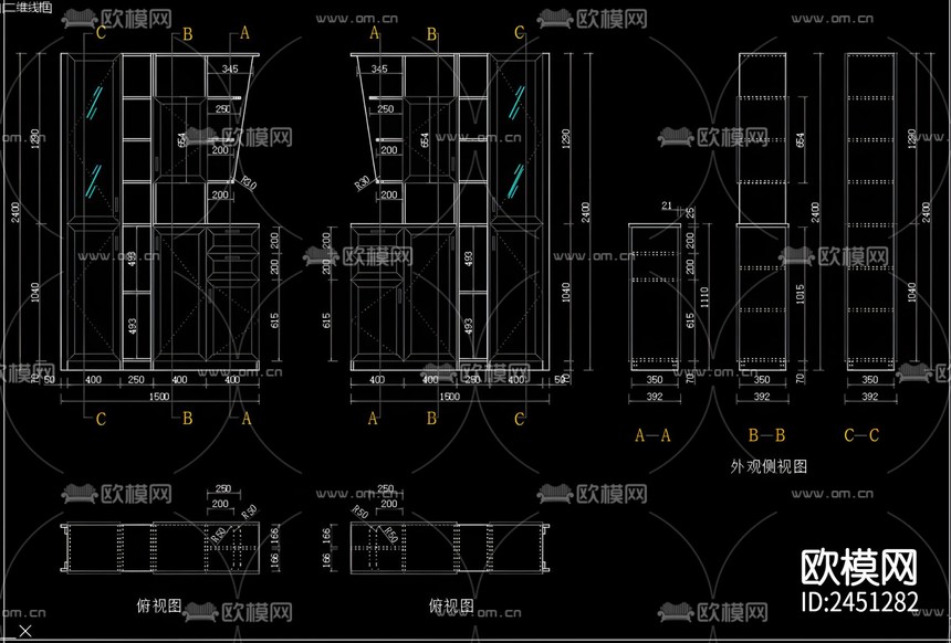 小清新臥室CAD施工圖下載(渲染圖8)