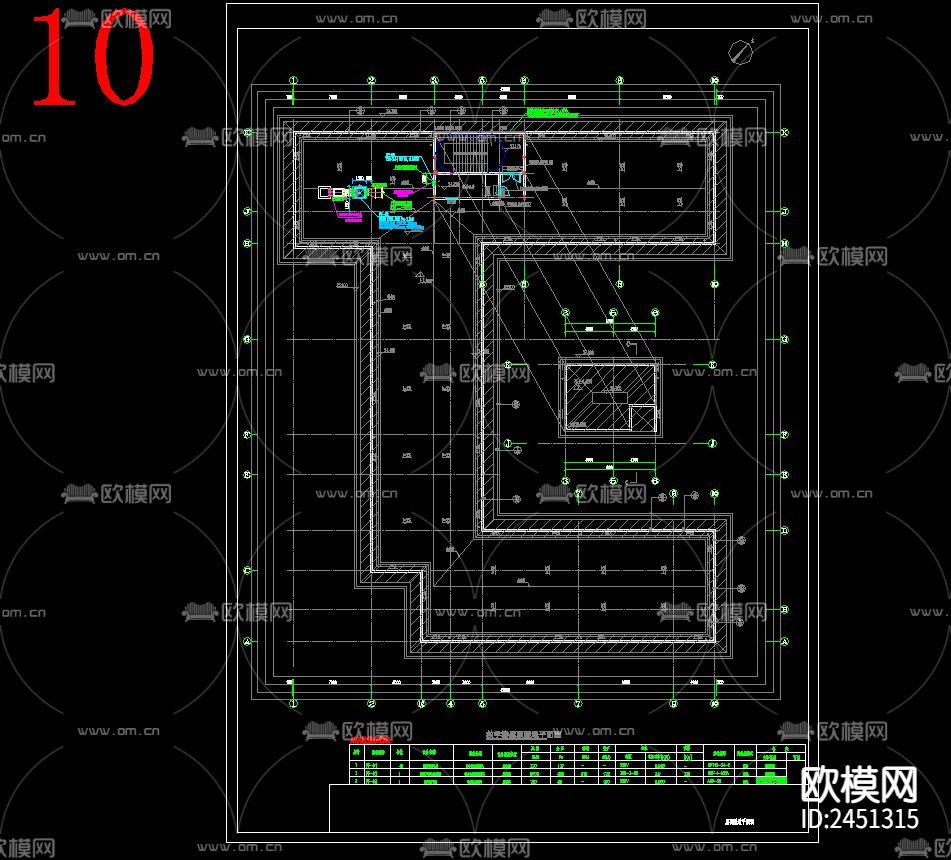 六层教学楼暖通CAD施工图下载（渲染图5）