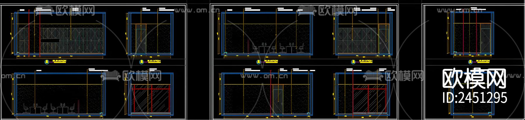 全套办公室CAD施工图-免费3dmax模型库-欧模网