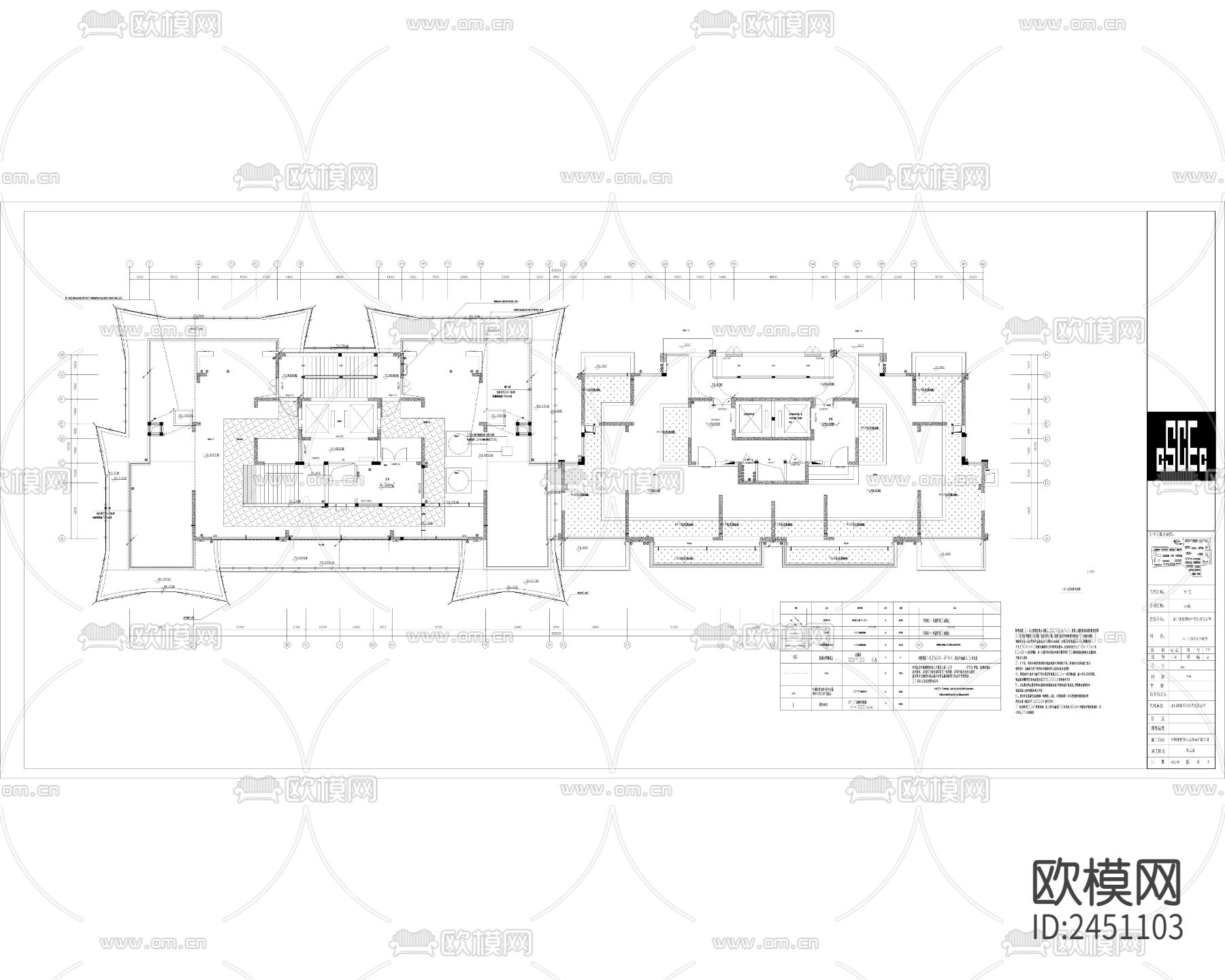现代住宅标准层弱电竣工CAD施工图下载（渲染图6）