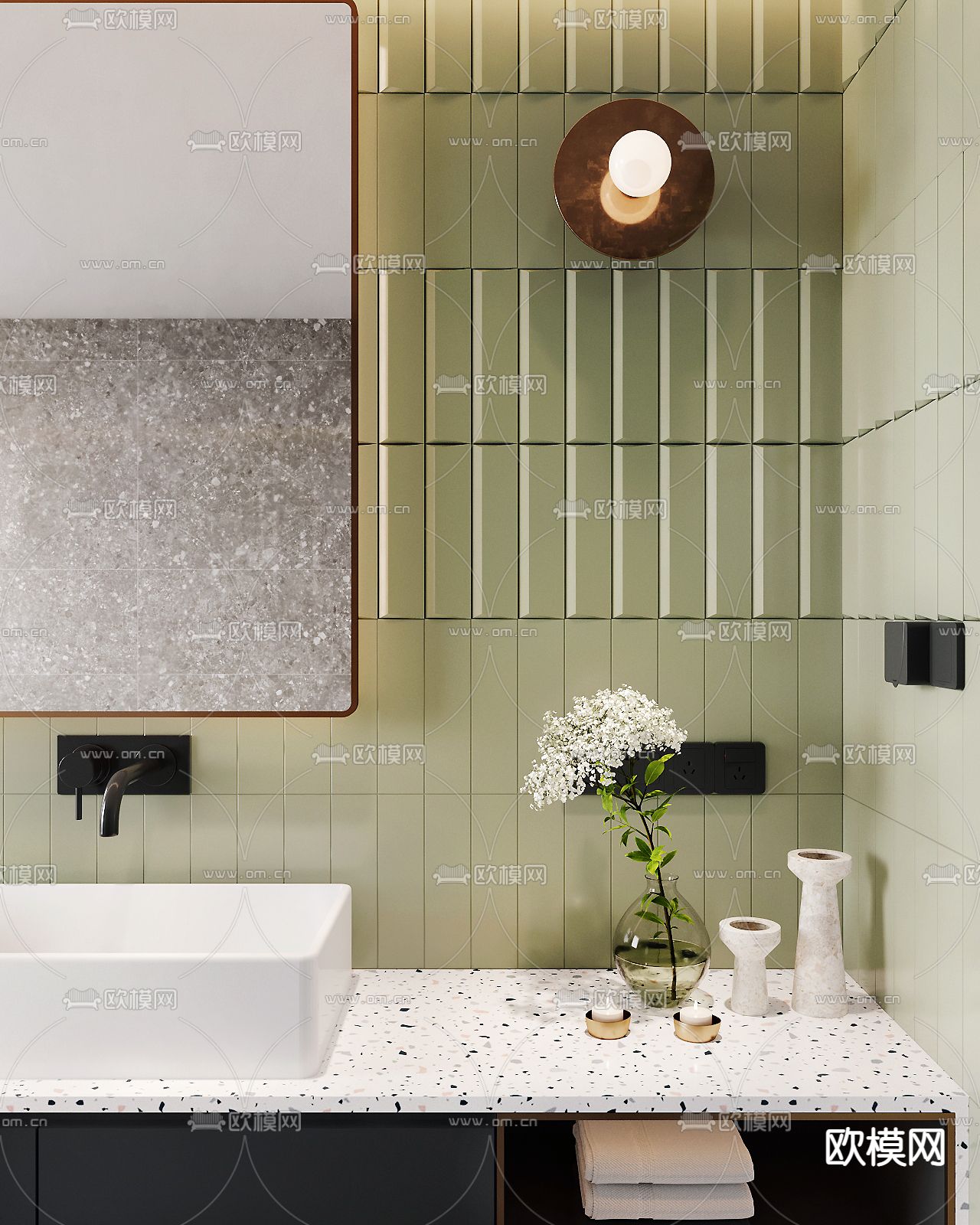 北欧台盆 洗手台3d模型下载