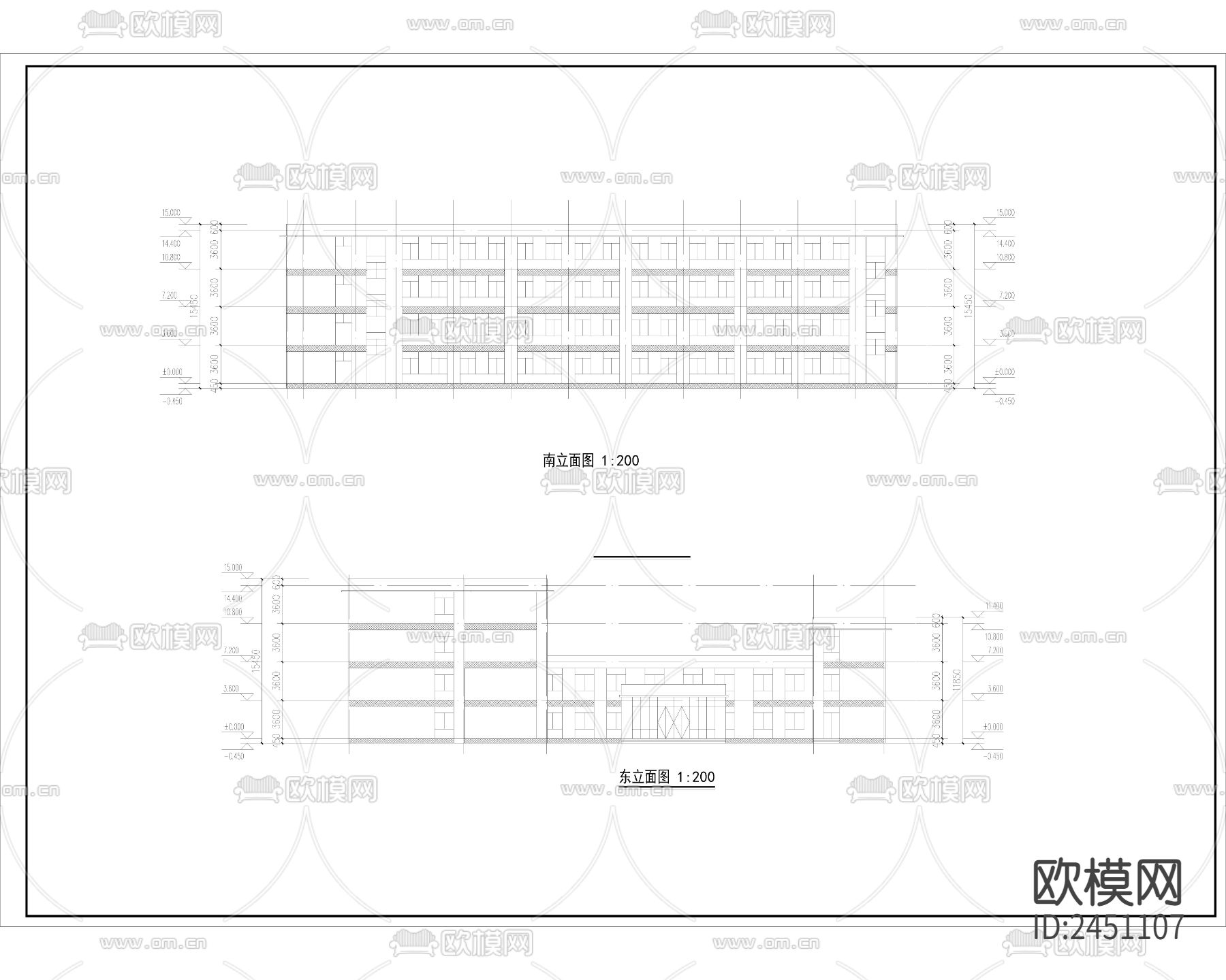 现代教学楼CAD施工图下载（渲染图6）