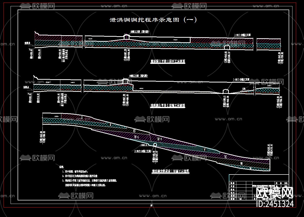 泄洪洞开挖CAD施工图下载（渲染图4）