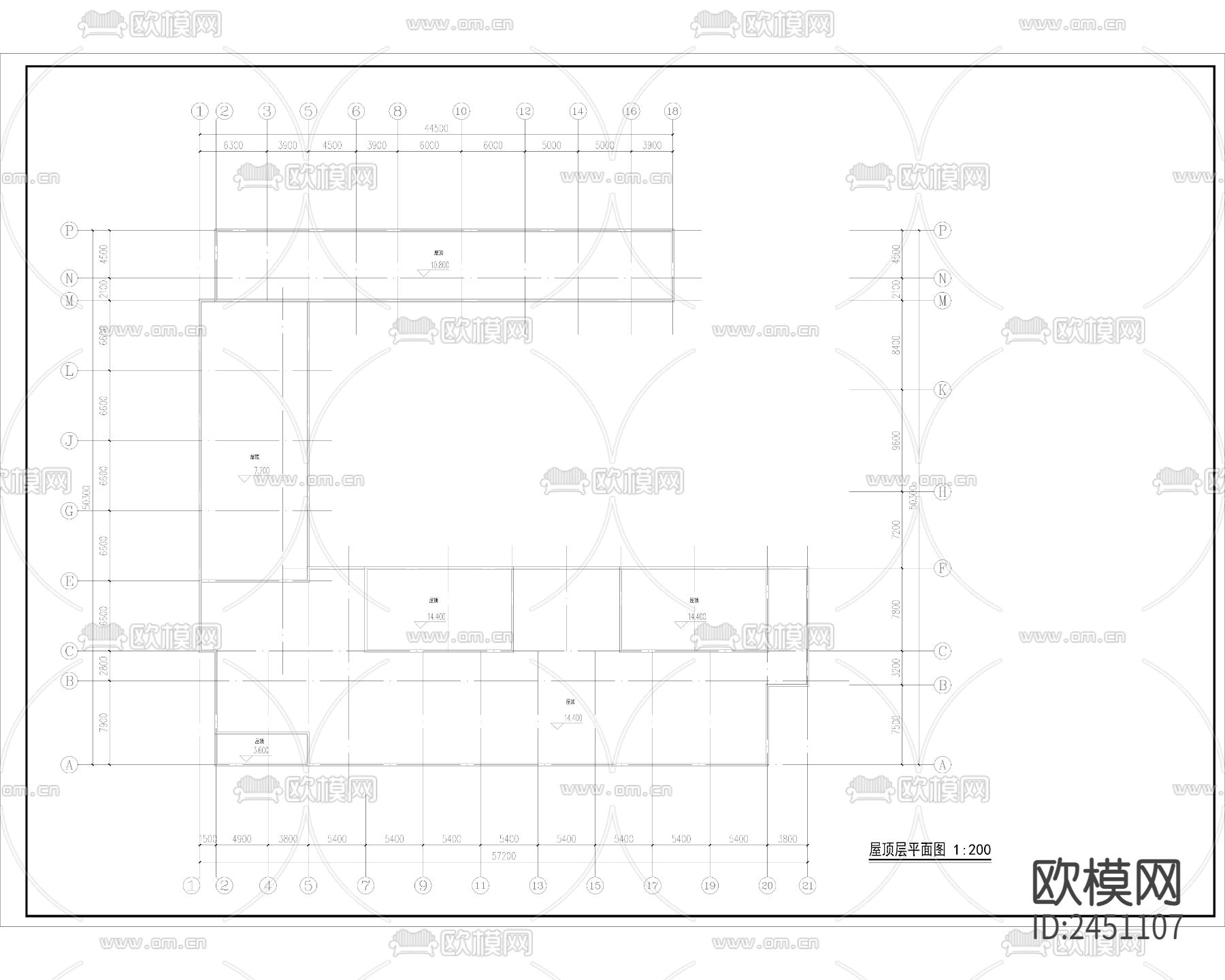 现代教学楼CAD施工图下载（渲染图5）