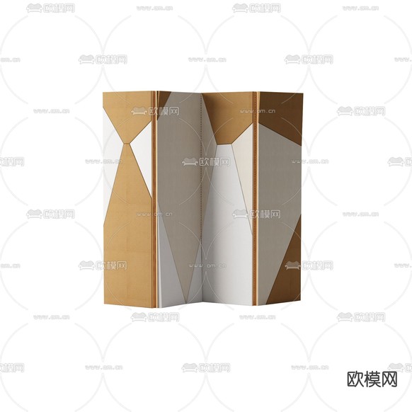 北欧简约创意折叠屏风免费3d模型下载