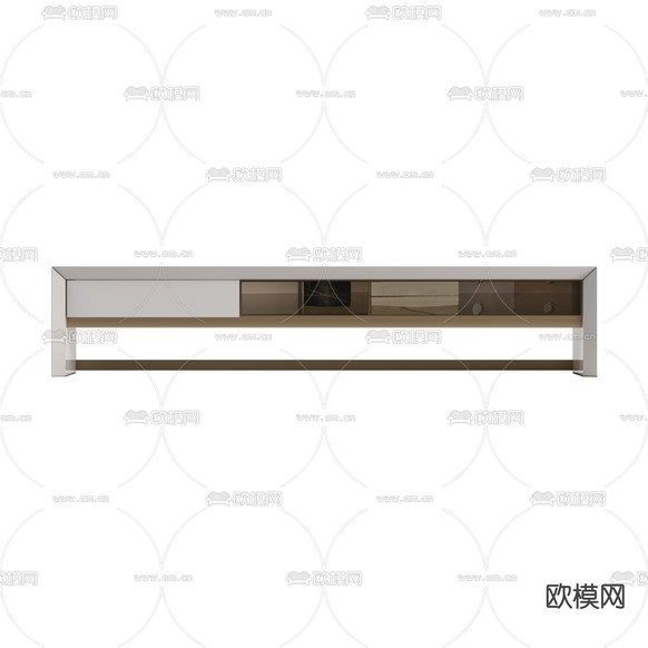 现代轻奢创意实木电视柜免费3d模型下载