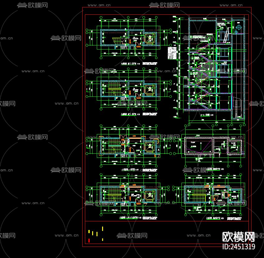 高层（二十七层）框架结构住宅小区建筑CAD施工图下载（渲染图6）